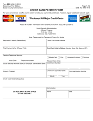 Form SSA-1414 Credit Card Payment Form