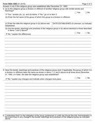 Form SSA-1458 Certification by Religious Group, Page 2
