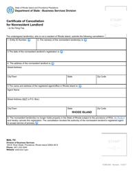 Form 660 Certificate of Cancellation for Nonresident Landlord - Rhode Island, Page 2