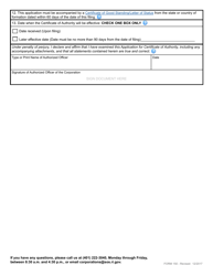 Form 150 Application for Certificate of Authority by a Foreign Business Corporation - Rhode Island, Page 5