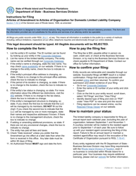 Document preview: Form 401 Articles of Amendment to Articles of Organization for Domestic Limited Liability Company - Rhode Island