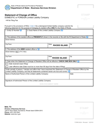 Form 642A Statement of Change of Office - Rhode Island, Page 2