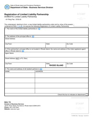 Form 500 Registration of Limited Liability Partnership - Rhode Island, Page 2