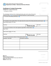Form 300 Certificate of Limited Partnership for a Limited Partnership - Rhode Island, Page 2