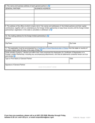 Form 350 Application for Certificate of Registration for a Limited Partnership - Rhode Island, Page 4