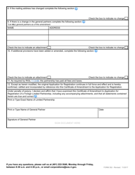 Form 352 Certificate of Amendment to Application for Registration of a Foreign Limited Partnership - Rhode Island, Page 3