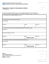 Form 658 Designation of Agent for Nonresident Landlord - Rhode Island, Page 2
