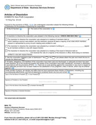 Form 203 Articles of Dissolution - Domestic Non-profit Corporation - Rhode Island, Page 2