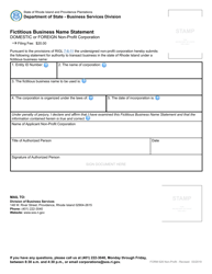 Form 626 Fictitious Business Name Statement - Domestic or Foreign Non-profit Corporation - Rhode Island, Page 2