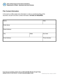Form 626 Fictitious Business Name Statement - Domestic or Foreign Non-profit Corporation - Rhode Island, Page 3