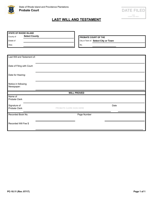 Form PC10.11  Printable Pdf