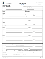 Form PC-2.11 Custodianship - Rhode Island