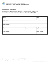 Form 624C Fictitious Business Name Statement - Rhode Island, Page 3