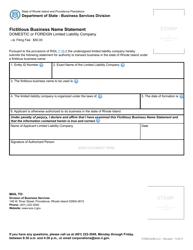 Form 624B Fictitious Business Name Statement - Rhode Island, Page 2