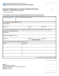 Form 500A Renewal Application for Registered Limited Liability Partnership - Rhode Island, Page 2