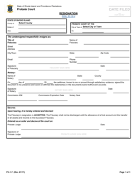 Document preview: Form PC-1.7 Resignation - Rhode Island