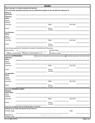 Form PC-1.5 Petition for Probate of Will - Rhode Island, Page 3