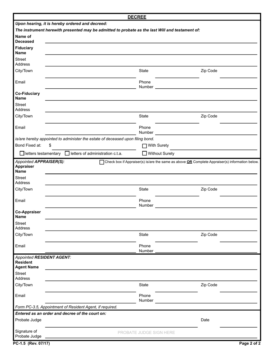 Form PC1.5 Fill Out, Sign Online and Download Fillable PDF, Rhode