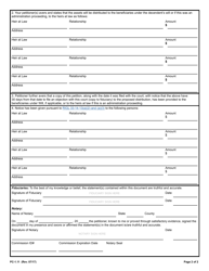 Form PC-1.11 Affidavit of Newly Discovered Assets $5000 or Less and Statement of Proposed Distribution - Rhode Island, Page 2