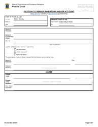 Document preview: Form PC-5.2 Petition to Render Inventory and/or Account - Rhode Island