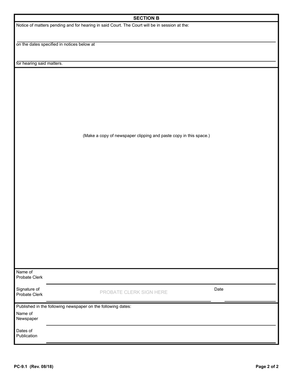 Form PC-9.1 Waiver or Advertising - Rhode Island, Page 2