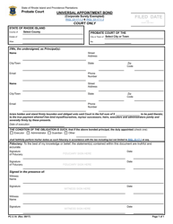 Document preview: Form PC-3.1A Universal Appointment Bond - Rhode Island