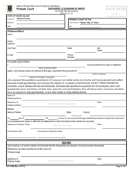 Document preview: Form PC-2.9B Discharge to Guardian of Minor - Rhode Island