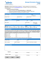 Document preview: Form IT-3000F Managed Workstation Request - South Carolina