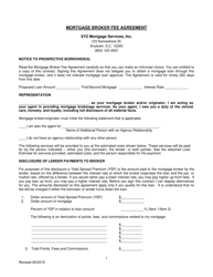 Document preview: Mortgage Broker Fee Agreement - South Carolina