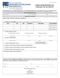 Document preview: Form UCE-101-S Employer Report of Change to Account - South Carolina