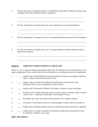 DHEC Form 3895 Application for Asbestos Training Course Approval - South Carolina, Page 3