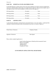 DHEC Form 3894 Application for Asbestos Instructor Approval - South Carolina, Page 5