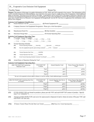 DHEC Form 1904 Emission Inventory Point Source Data Report - South Carolina, Page 17