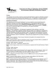Instructions for DHEC Form 2802 Application for Environmental Laboratory Certification - South Carolina