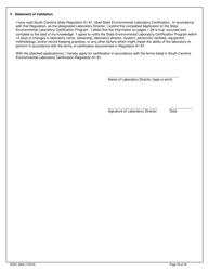 DHEC Form 2802 Application for Environmental Laboratory Certification - South Carolina, Page 29