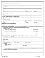 DHEC Form 2802 Application for Environmental Laboratory Certification - South Carolina, Page 2