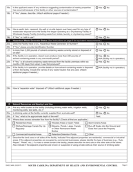 DHEC Form 3469 Drycleaner Eligibility Application - Drycleaning Facility Restoration Trust Fund - South Carolina, Page 3
