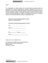 DHEC Form 0852 Application for Permit to Transport Hazardous Waste - South Carolina, Page 7