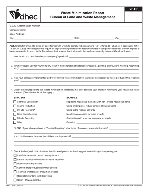 DHEC Form 3446  Printable Pdf