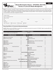 DHEC Form 3446 Waste Minimization Report - South Carolina, Page 3