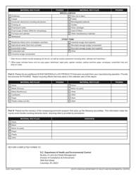 DHEC Form 3446 Waste Minimization Report - South Carolina, Page 4
