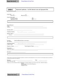 Document preview: Registration Application: Used Oil Collection Center and Aggregation Point - South Carolina