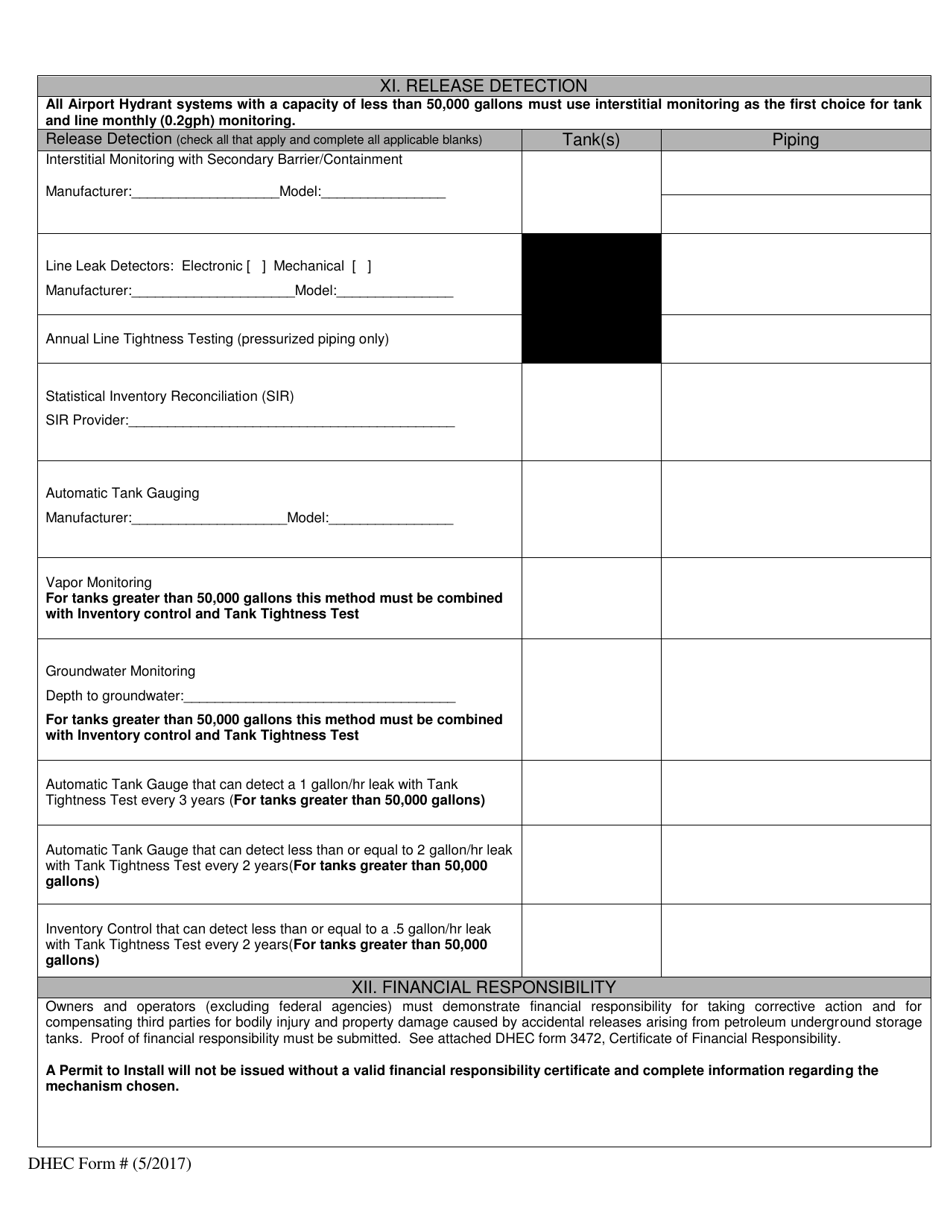 DHEC Form 3180 Application for Permit to Install Airport Hydrant Systems - South Carolina, Page 4
