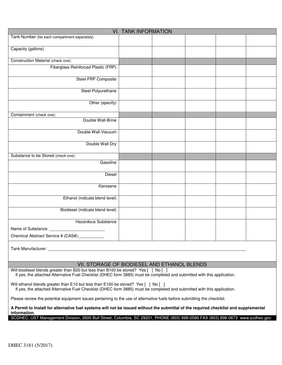 DHEC Form 3181 - Fill Out, Sign Online and Download Printable PDF ...