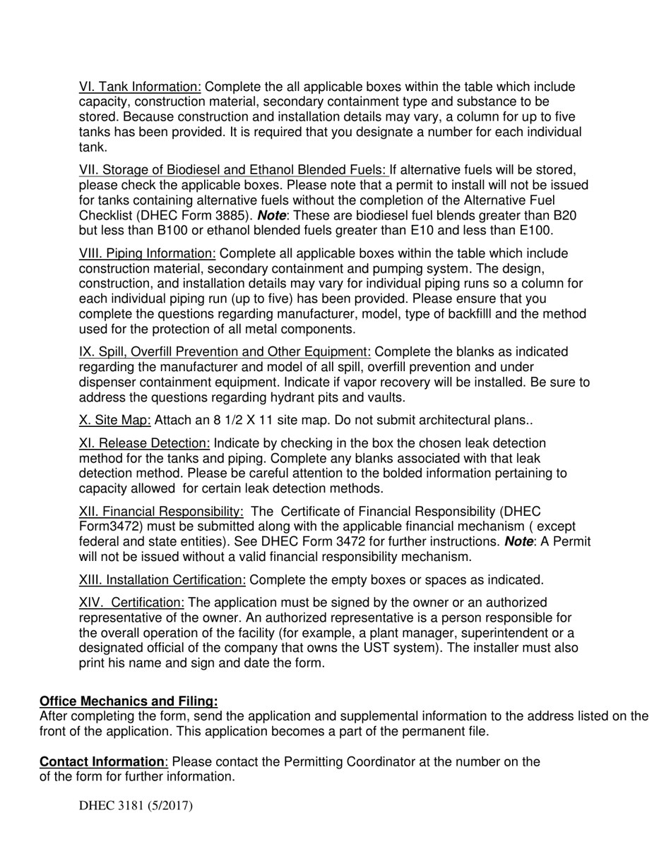 DHEC Form 3181 Application for Permit to Install Field Constructed Systems - South Carolina, Page 8