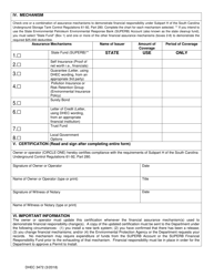 DHEC Form 3472 Underground Storage Tank (Ust) Certificate of Financial Responsibility - South Carolina, Page 2