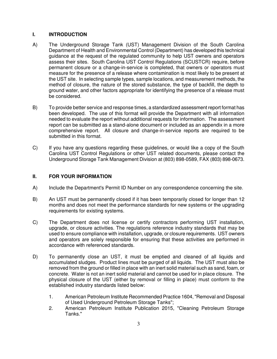 DHEC Form 3182 Underground Storage Tank (Ust) Assessment Report - South Carolina, Page 16