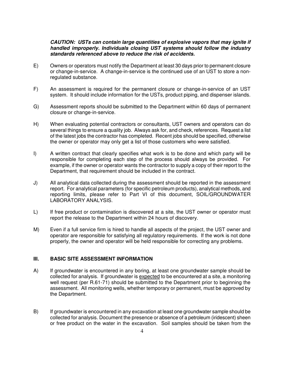 DHEC Form 3182 Underground Storage Tank (Ust) Assessment Report - South Carolina, Page 17