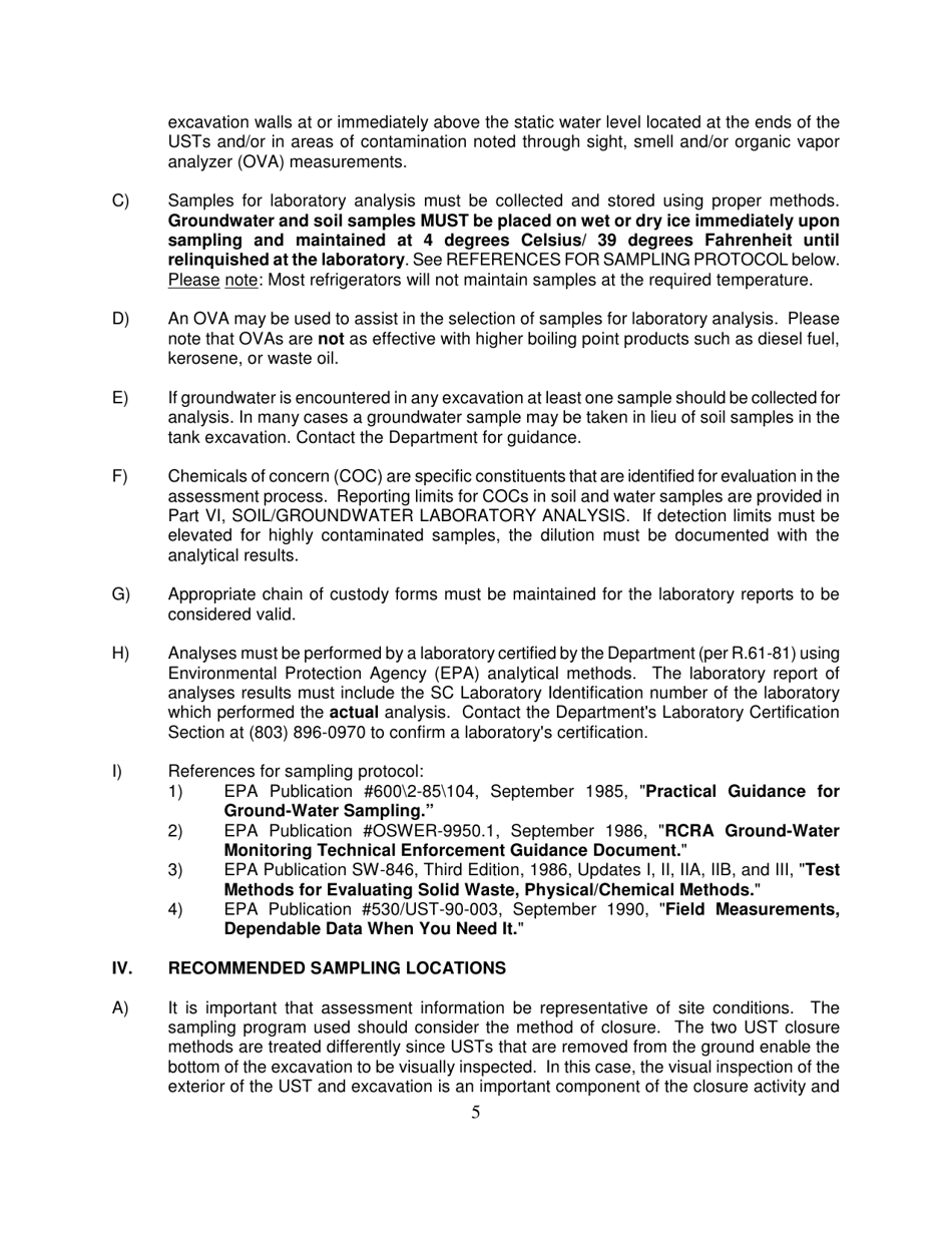 DHEC Form 3182 Underground Storage Tank (Ust) Assessment Report - South Carolina, Page 18