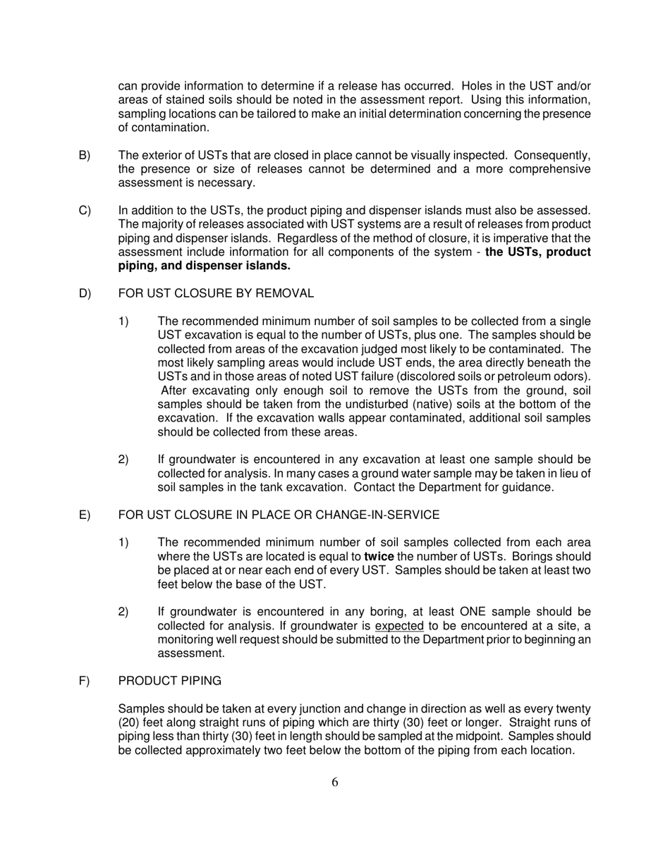 DHEC Form 3182 Underground Storage Tank (Ust) Assessment Report - South Carolina, Page 19